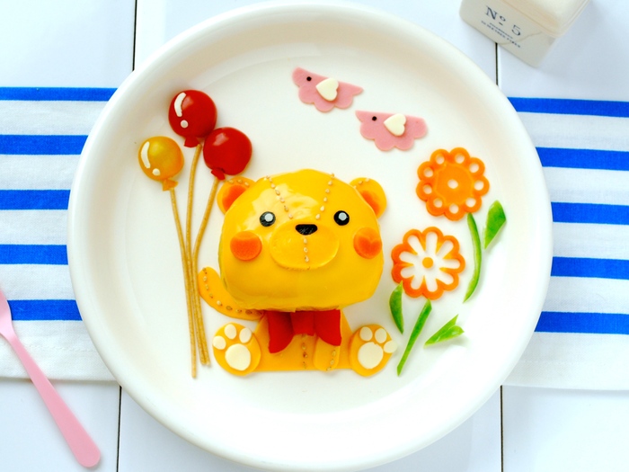 顔だけ立体!デディベアチーズオムライスの作り方