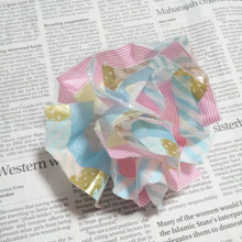 ビニールの傘袋とマステで、ペーパーフラワー