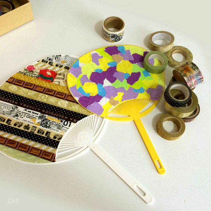 手づくりうちわデコは折り紙でも!