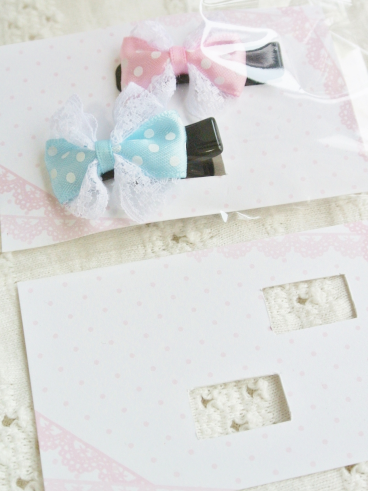 ★水玉リボンのヘアクリップの場合