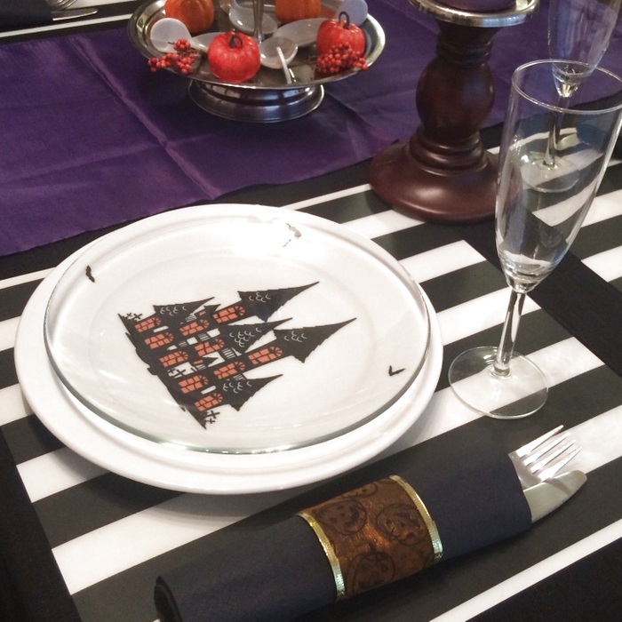 ハロウィン柄幅広リボンで☆簡単!ナプキンリング