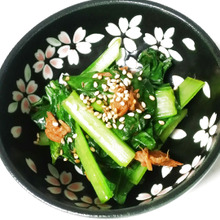 超簡単時短節約料理!マグロフレーク缶と小松菜だけ☆