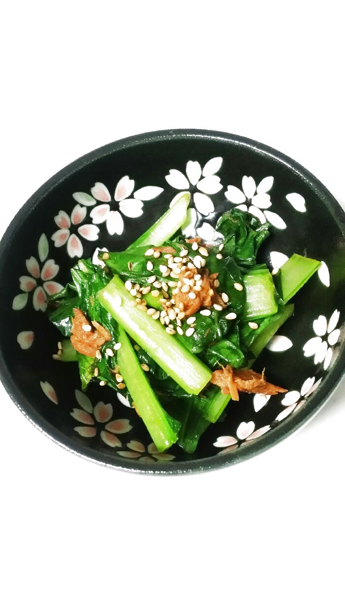 超簡単時短節約料理!マグロフレーク缶と小松菜だけ☆