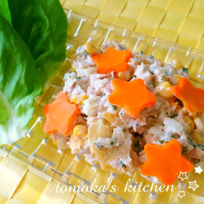 *あら美味しい♡ツナ缶×ポテトチップスでやみ付きサラダ*