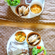 いつものお皿に100均小鉢を使ってワンプレートランチ☆