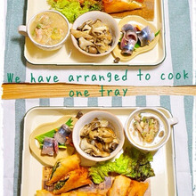 ホーローの料理用バットをお皿にした秋からのワンプレート☆