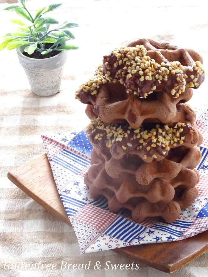 簡単!ヘルシー♪豆乳の米粉ココアワッフル~