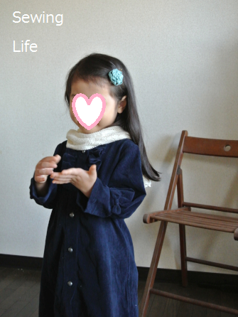 使用例:お花のパッチン止めで女の子らしさアップ♪