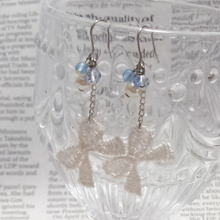 100均のリボンレースとパックビーズでピアスをハンドメイド