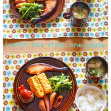 ナチュキチ&の食器とセリアのランチョンマットで!北欧風ランチコーデ♪