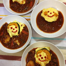 子供がモリモリ食べる♪人参バターオムライスとビーフシチューの黄金コンビ☆