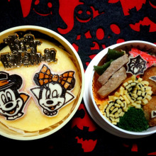 カボチャフレークでパンプキン蒸しパン☆Halloween弁当
