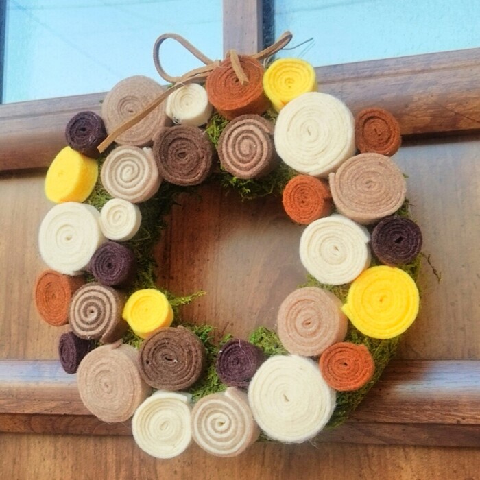 材料費200円♪スイーツみたいなほっこりリース