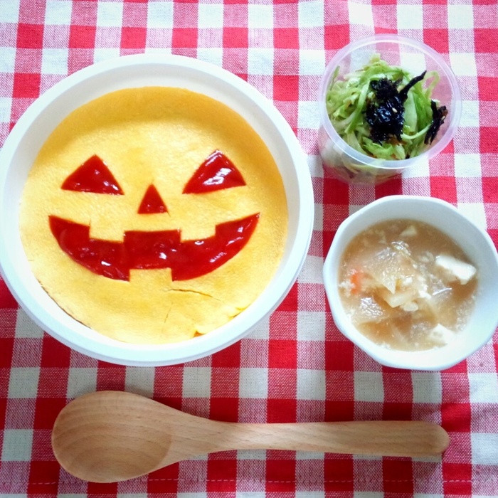 簡単!オムライスでHalloweenご飯♪