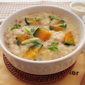 ハロウィンの〆にもどうぞ 「かぼちゃの豆乳リゾット」