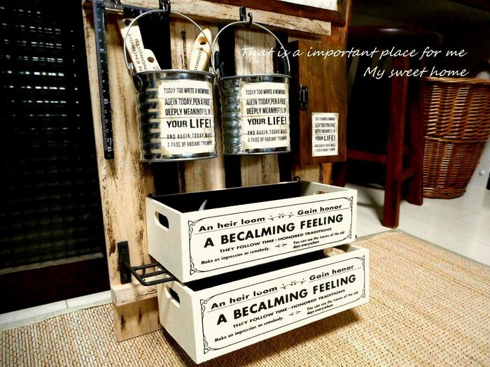 スノコと100均だけで、男前な収納ボード ♪