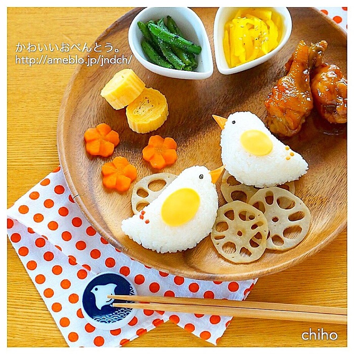 小鳥おにぎりの和風ランチプレート♡