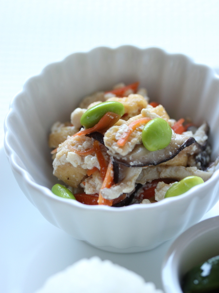 炒り豆腐　～栄養バランスと彩りメニューに