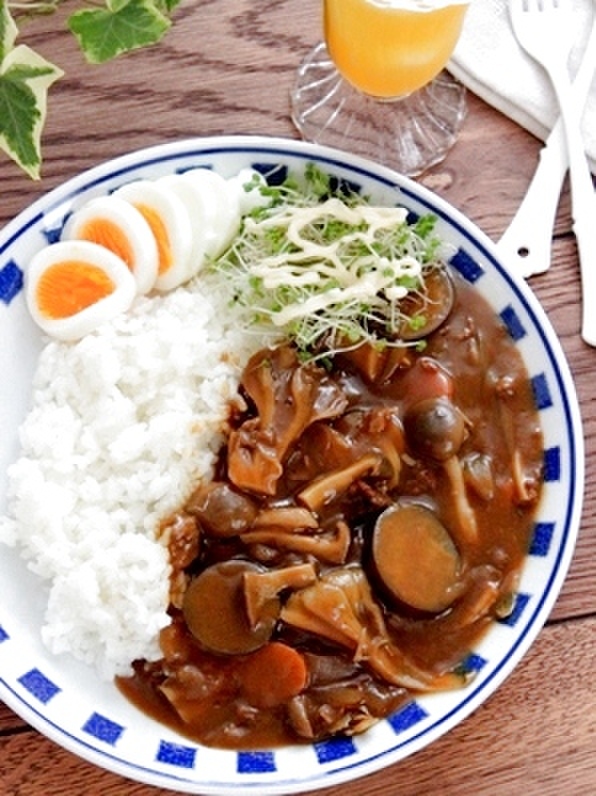 牛肉&ナスとの相性もばっちり★秋のフンギカレーはいかが?