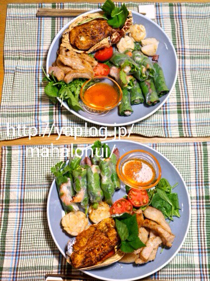 パクチーカラーグリーンをテーマカラーにしたヘルシーワンプレート!