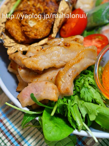 豚とろを使って塩レモン焼き