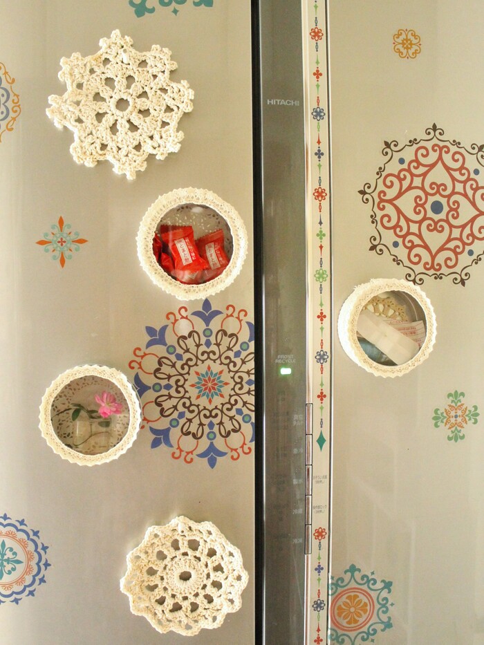 簡単♡100均レーステープ&マグネット缶で可愛く便利な小物入れ