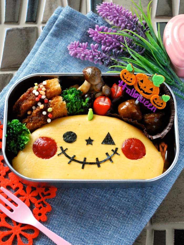 ハロウィンキャラ弁☆ジャック・オ・ランタンのオムライスの作り方