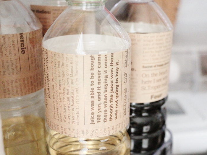 ラベルはラッピングペーパーで目隠し