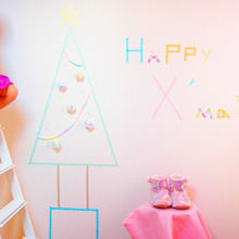 パステルクリスマスツリーを作ろう!狭いお部屋におススメのマスキングテープを使った壁デコ