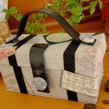 古着と牛乳パックで作る♪トランク風プレゼントボックス