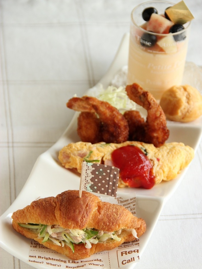 手軽にかわいく♡パンとスイーツのワンプレート☆