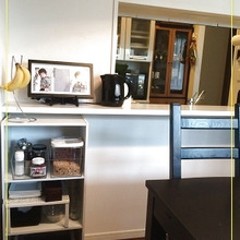 キッチンカウンター下のデッドスペース☆家族にお願いしやすいプチ食器棚