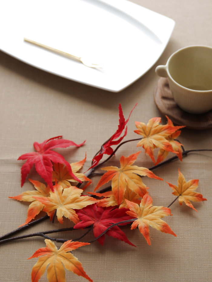 フェイク紅葉とニトリのプレートを準備!