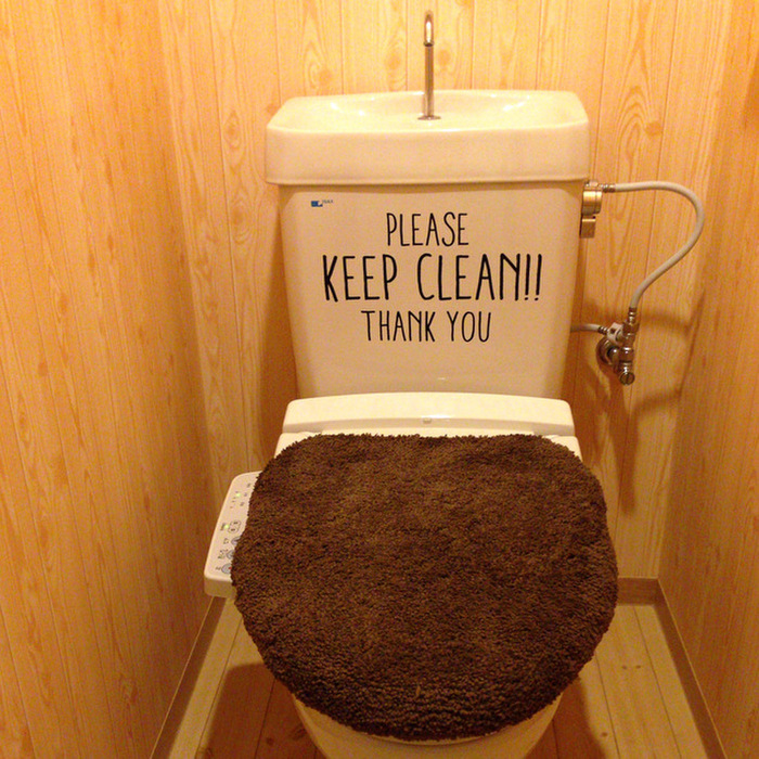 トイレやキッチン、洗濯機がかわいくなっちゃう！「KEEP CLEAN」のウォールステッカー