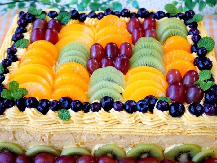 南瓜クリーム♪簡単モザイクデコケーキ