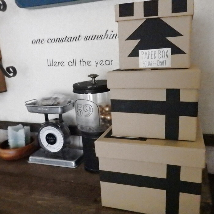 切って貼るだけの100均のクラフトボックス簡単リメイクの方法