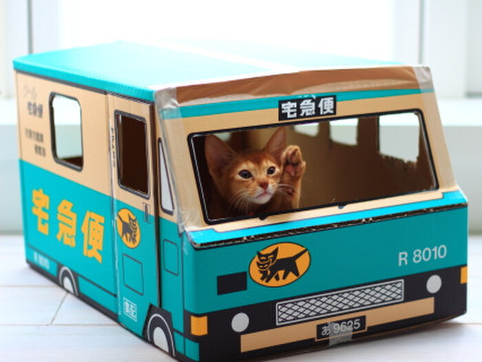 まるで猫バスみたい!可愛い猫の宅急便屋さん♪