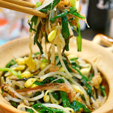 5分で出来る!!簡単スピードメニュー♪豆もやしとニラのナムル