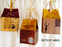 アドベントにも♪牛乳パックでハウス型オーナメント*