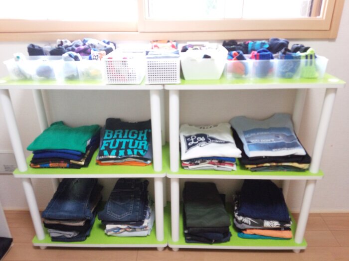 男児2人の洋服棚