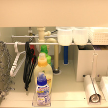 洗濯ハンガーと小物収納問題を100均つっぱり棒で一挙に解決♪