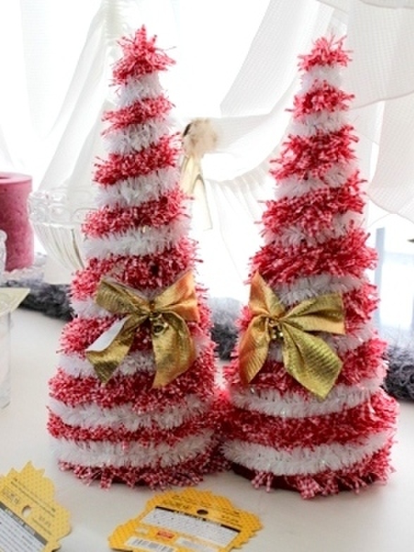 ダイソーのラブリーなツリーをリメイク★グレーバージョン