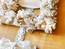 ダンボール+ペーパーナプキンで♪♪四角いナチュラルリースの作り方!