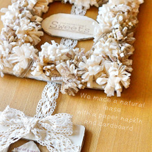 ダンボール+ペーパーナプキンで♪♪四角いナチュラルリースの作り方!