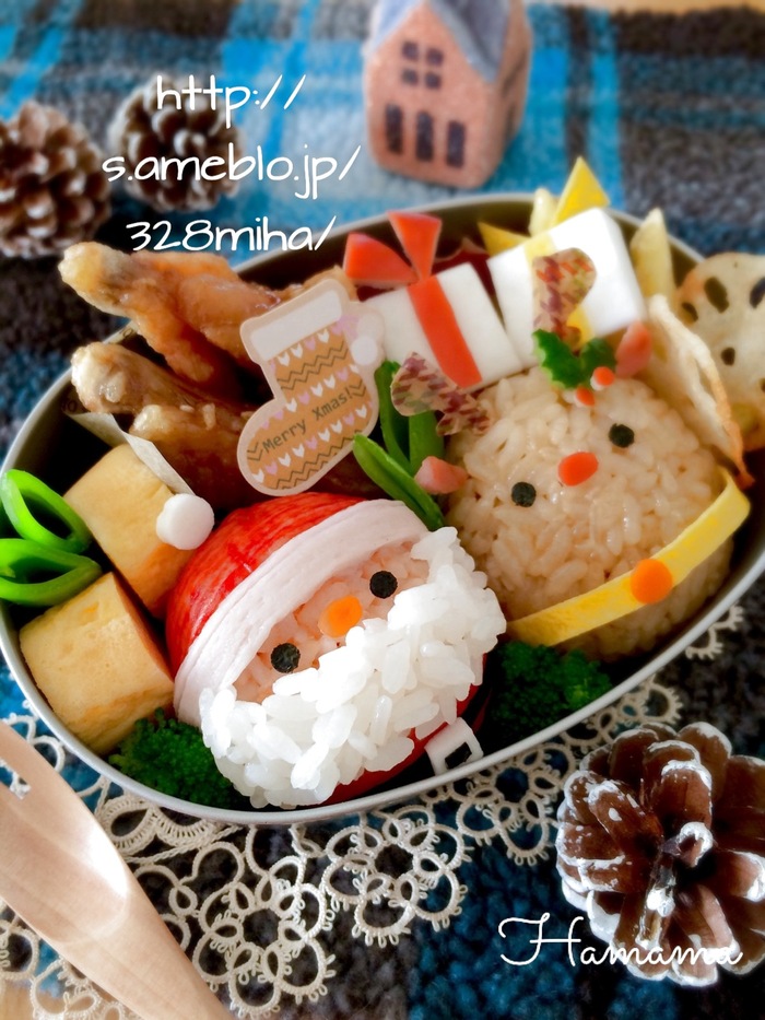 コロコロ〜なサンタ&トナカイのおにぎり♡
