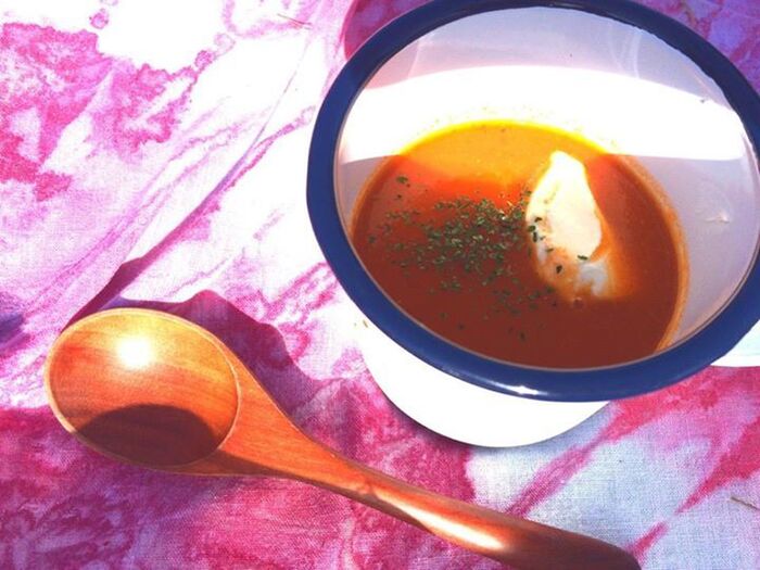 クリスマスマーケットでよく見かけるTomatensuppe(トマトスープ)♡