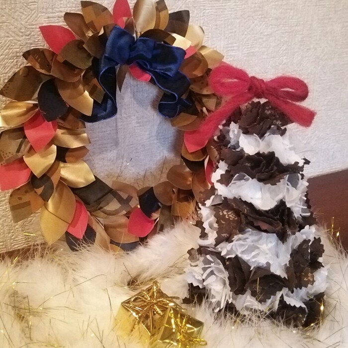 0円でXmas☆簡単エコリース&ツリー