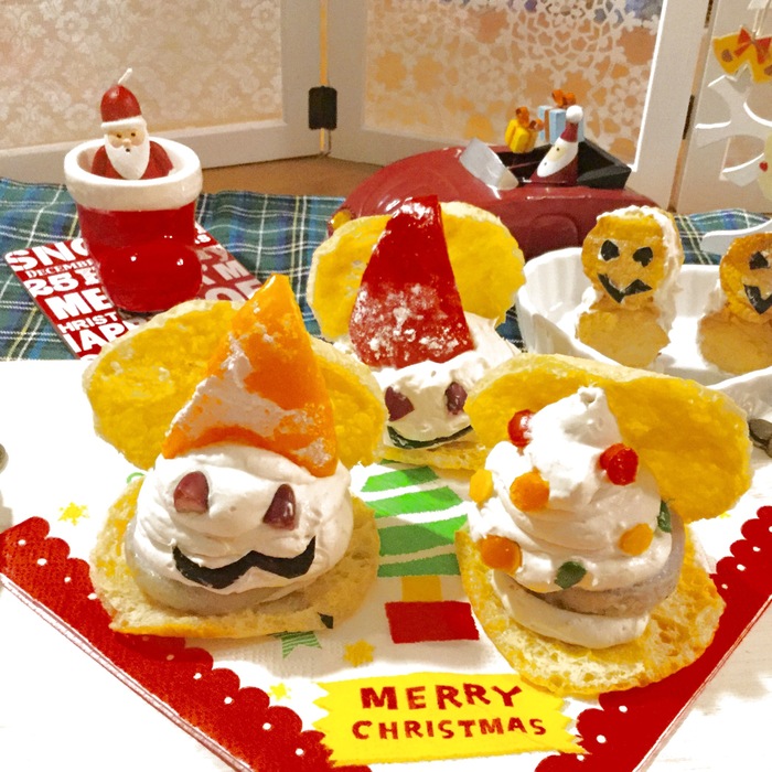 油揚げでメリークリスマス☆①焼くだけ○簡単○手軽○美味しい♡油揚げシューdeヘルシークリーム