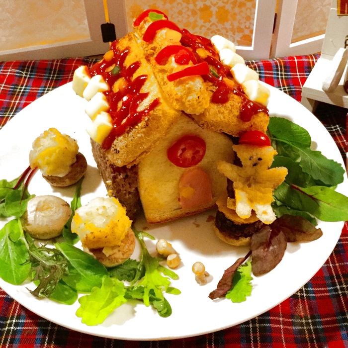 油揚げでメリークリスマス☆③子供大好き♡ポテトコロッケ&ハンバーグ♪くまサンタお家編