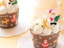 100均サンタピックと旬のみかん de クリスマスカップシフォン☆